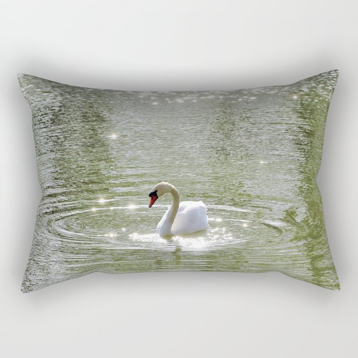 Sparkly Swan Lake Rectangular Pillow