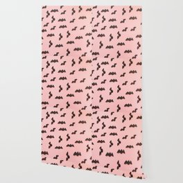 Bat Pattern for Halloween on Pink Background Wallpaper