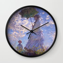 Claude Monet - Woman with parasol Wall Clock | Monet, Woman, Claude, Amazing, Parasol, Summer, Painting, Masterpiece, Spring, Sky 