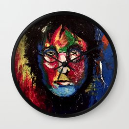 JOHN ORIGINAL POP COLOR PORTRAIT Wall Clock | Artpainting, Retro, Musicart, Colorful, Vintage, Artprint, Johnbeatle, Print, Music, Canvas 