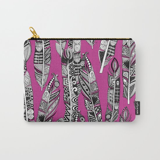 geo feathers hot pink Carry-All Pouch