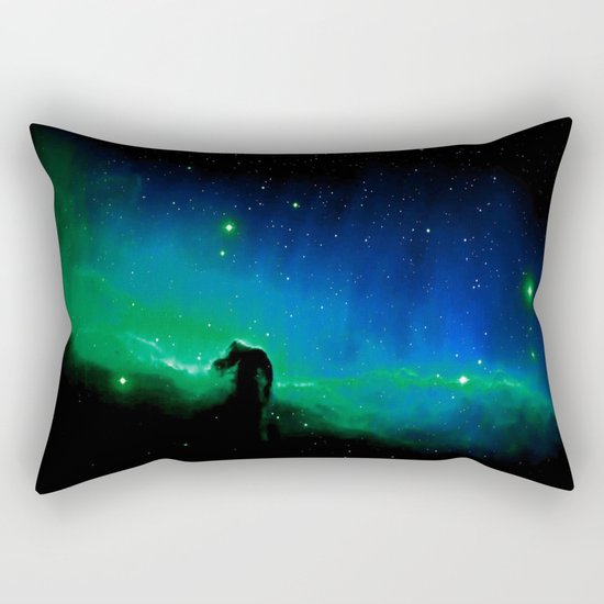Horsehead nEBula. Blue & Green Rectangular Pillow
