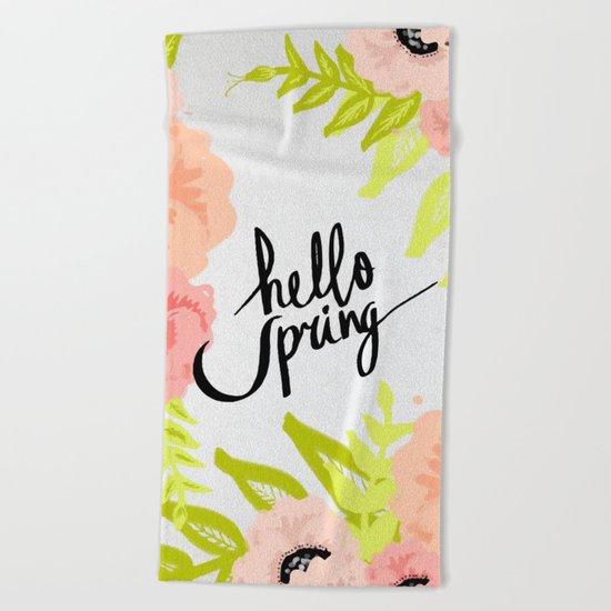 Hello spring Beach Towel