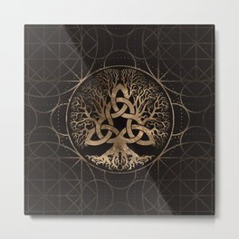 Tree of life -Yggdrasil with Triquetra Metal Print