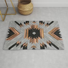 Urban Tribal Pattern No.6 - Aztec - Concrete and Wood Area & Throw Rug