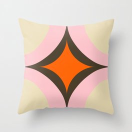 Groovy Starburst Beige Pink - Mid Century  Throw Pillow