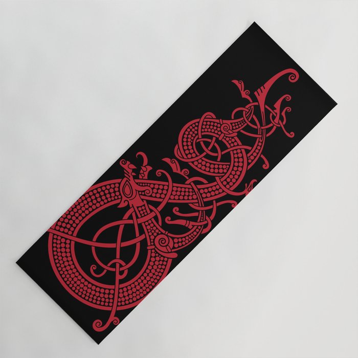 The viking dragon Fáfnir (red) Yoga Mat
