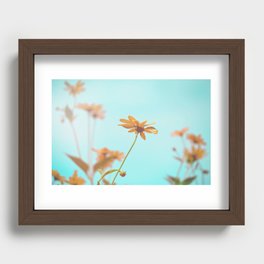 Vintage Flowers & Sky Recessed Framed Print
