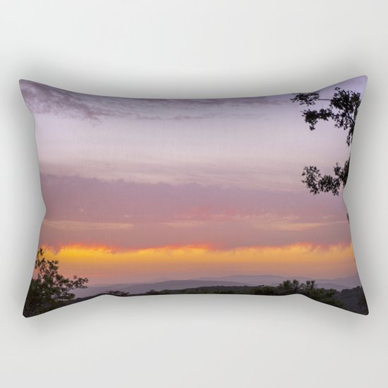 Sunset at the mountains IV. Misty forest Rectangular Pillow