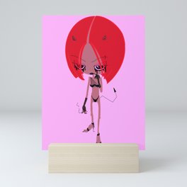 Big Head Girl #0001 - Hell Cat Mini Art Print