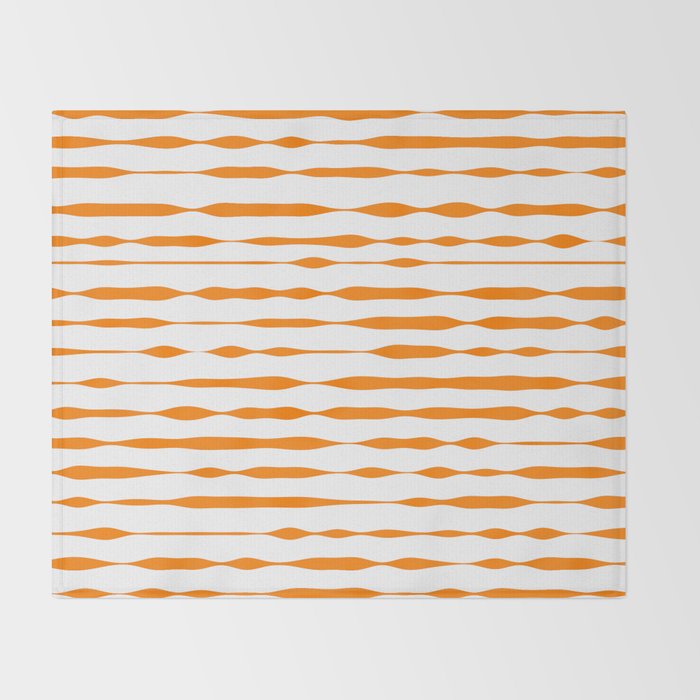 Orange Abstract Striped Pattern Throw Blanket By Designer357