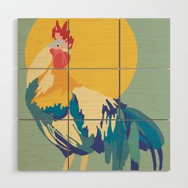 Rooster Rising Wood Wall Art