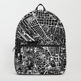 Madrid city map black&white Backpack