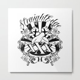 StraightEdge Metal Print | Graphicdesign, Xxx, X, Music, Markx, Black and White, Straight, Str8, Fist, Youthcore 