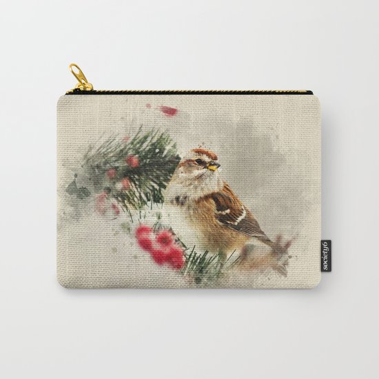 American Tree Sparrow Watercolor Art Carry-All Pouch