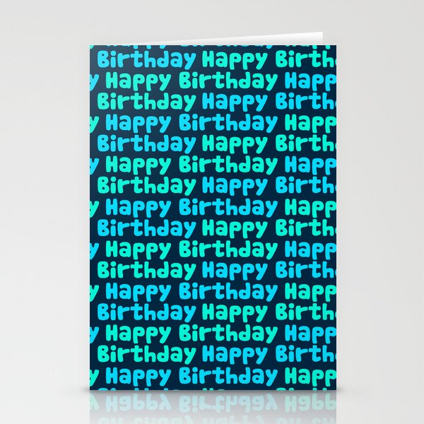 Happy Birthday in Blues Stationery Cards