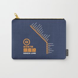 Ginza Line Tokyo Train Station List Map - Navy Carry-All Pouch