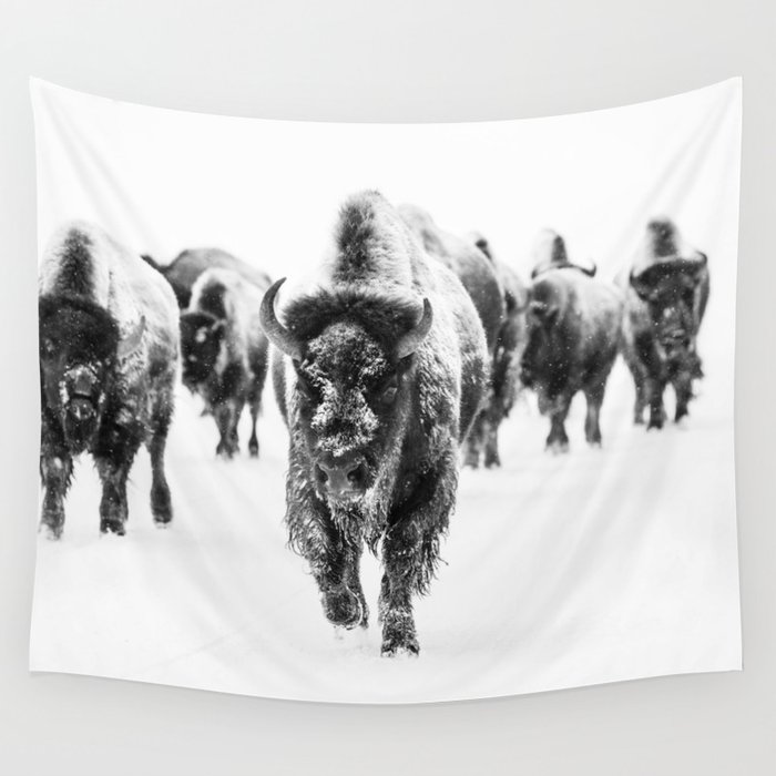 Winter Buffalo x Yellowstone Decor Wall Tapestry