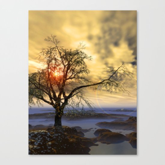 Tree in November sun Canvas Print