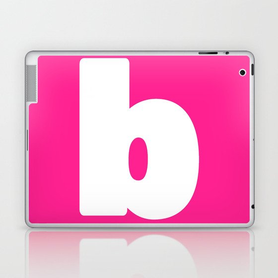b (White & Dark Pink Letter) Laptop & iPad Skin