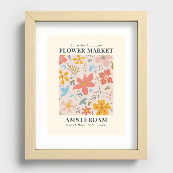 Vintage Flower Market Amsterdam Art Galerie Recessed Framed Print