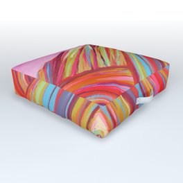 Rainbow Mountain Outdoor Floor Cushion | Kids, Annieriker, Brightcolors, Nature, Colorful, Landscape, Colors, Mountainscene, Mountains, Rainbowmountain 