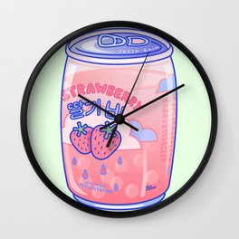 Strawberry Rain Wall Clock
