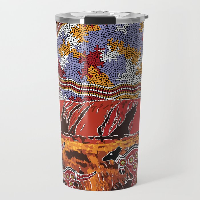 Uluru (Ayers Rock) Authentic Aboriginal Art Travel Mug