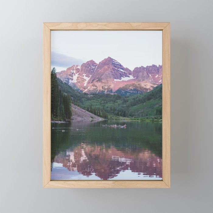 Maroon Bells Sunrise - Rocky Mountain Photography Framed Mini Art Print