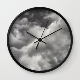 Black and White Clouds Wall Clock