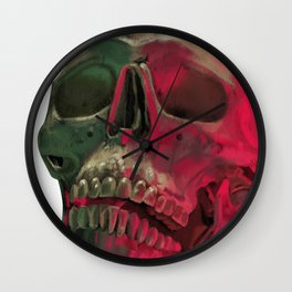 Skull Reflet Wall Clock | Realism, Illustration, Digital, Figurative, Digtaldrawing, Skull, Drawing 