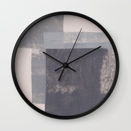 Gray Blocks #2 Wall Clock