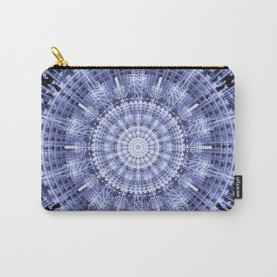 Grunge blue snowflake in a circle Carry-All Pouch