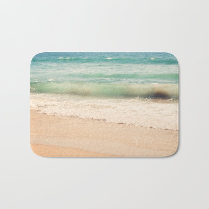 Beach Sea Glass Ocean Wave Photograph Bath Mat By Myansoffia