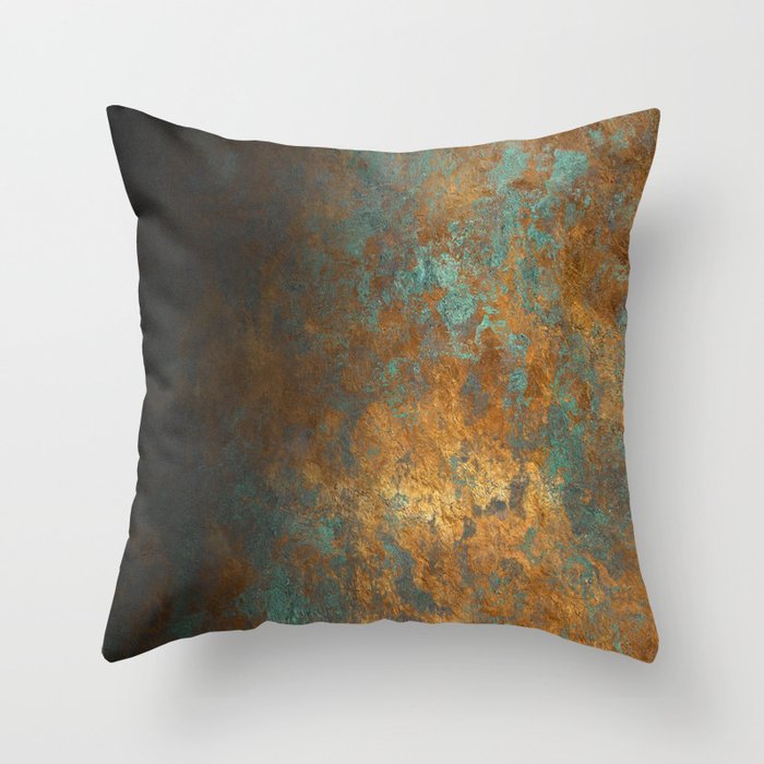 Oxidyzed copper Throw Pillow