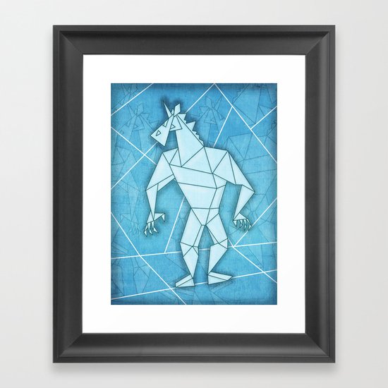 Crystal Warrior Unicorn Framed Art Print