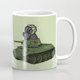 Scottish Terrier Dog Sitting in Toy Tank Mug