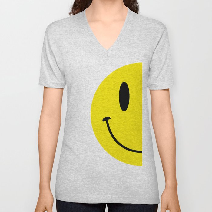 Half Smile (Right) V Neck T Shirt