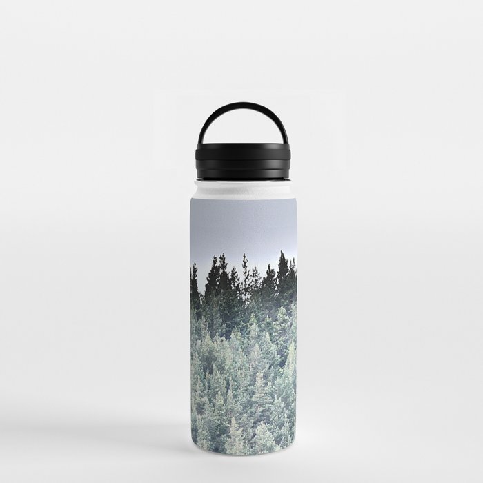 Scottish Highlands Evergreen Pine Forest in I Art and Afterglow Water Bottle