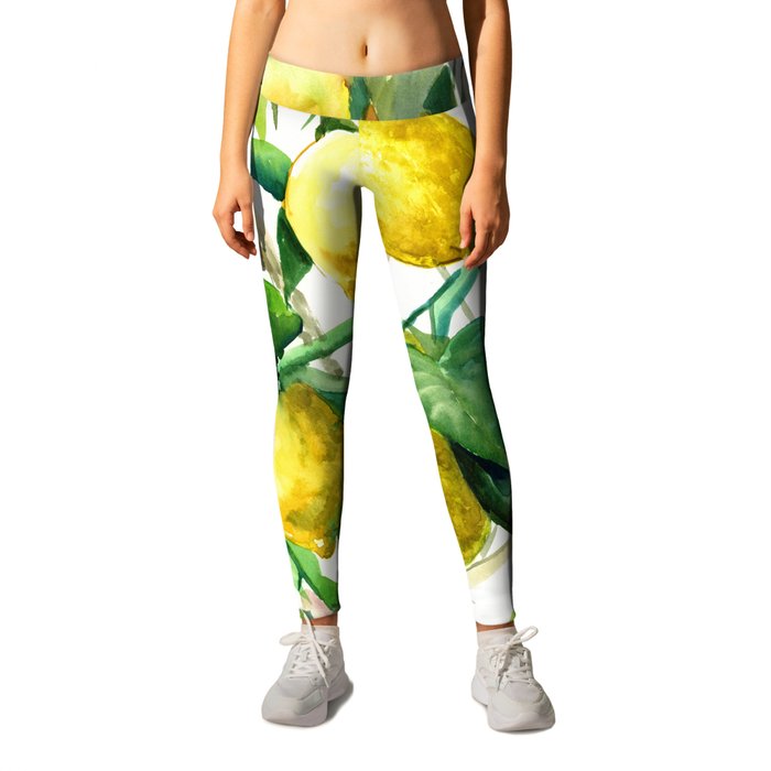 Lemon Tree. lemons kitchen art Leggings