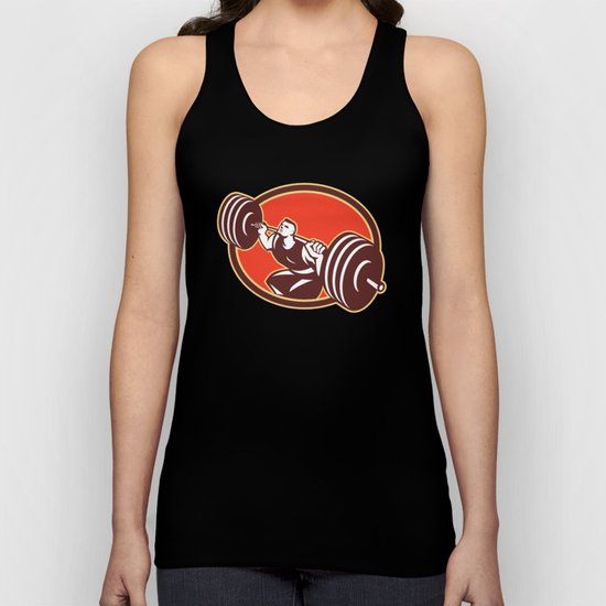 Weightlifter Lifting Barbells Cross-fit Retro Unisex Tank Top