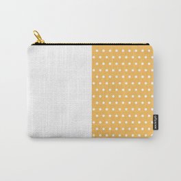 Polka Dots on Orange and White Vertical Split Carry-All Pouch