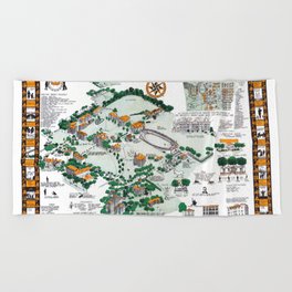 Syracuse Beach Towels Society6 Syracuse Campus Map New York Dorm Decor Graduate Beach Towel