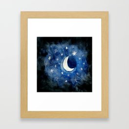 Waning Crescent Moon Framed Art Print