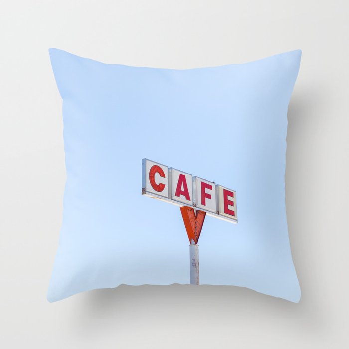 Cafe Route 66 Travel Photography Throw Pillow
