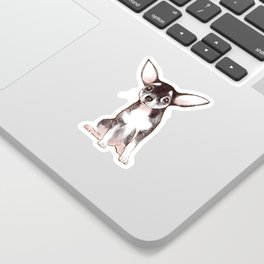 Black and White Chihuahua Dog Drawing Sticker | Pastel, Drawing, Fourlegged, Smalldog, Chihuahua, Growl, Ninarycroft, Bigeyes, Bebrave, Bestfriend 