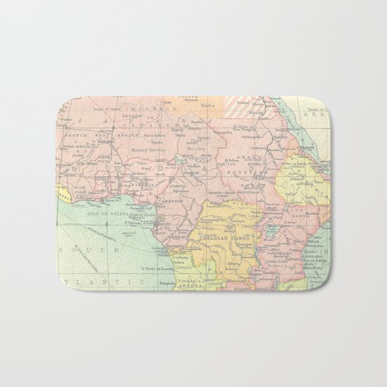 Vintage Africa Map Bath Mat