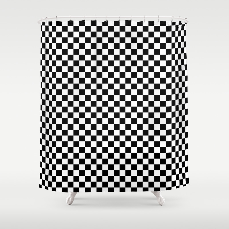 Black And White Check Shower Curtain By Podartist Society6