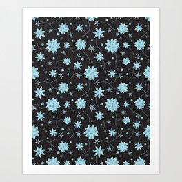 Geometric Floral pattern v1 Art Print