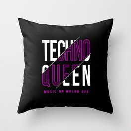 Techno Queen Design Throw Pillow